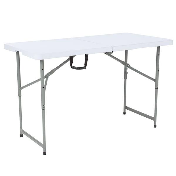 Carnegy Avenue 48 in. Granite White Plastic Tabletop Metal Frame Folding Table