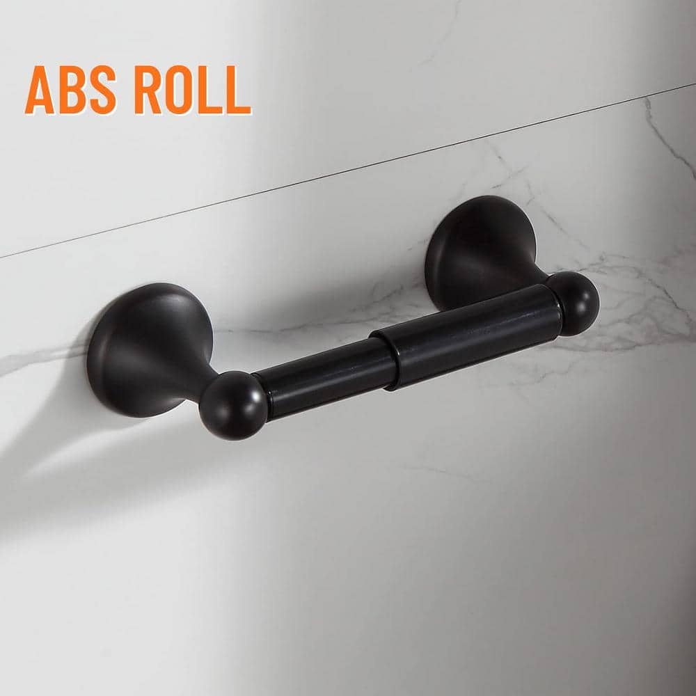 Oil-Rubbed Bronze 4-Piece Bathroom Hardware Set with Adjustable Towel Bar