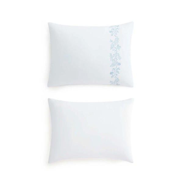 MARTHA STEWART Garden Path Embroidery 3-Piece White/Winter Blue