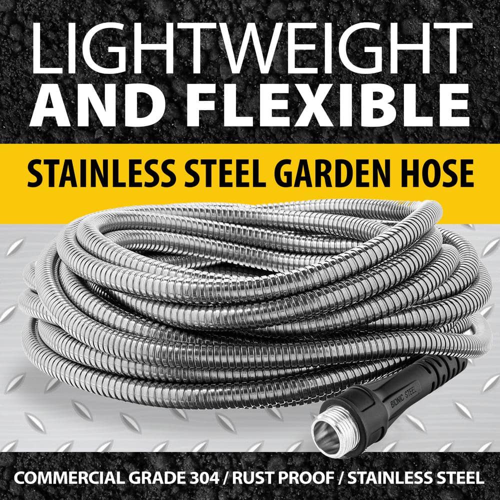 5/8 in. Dia. x 100 ft. Heavy-Duty Stainless Steel Garden Hose
