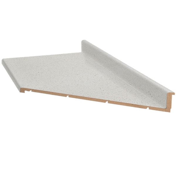 Hampton Bay 10 ft. Right Miter Laminate Countertop in Matte Sea Salt with Waterfall Edge and Integrated Backsplash