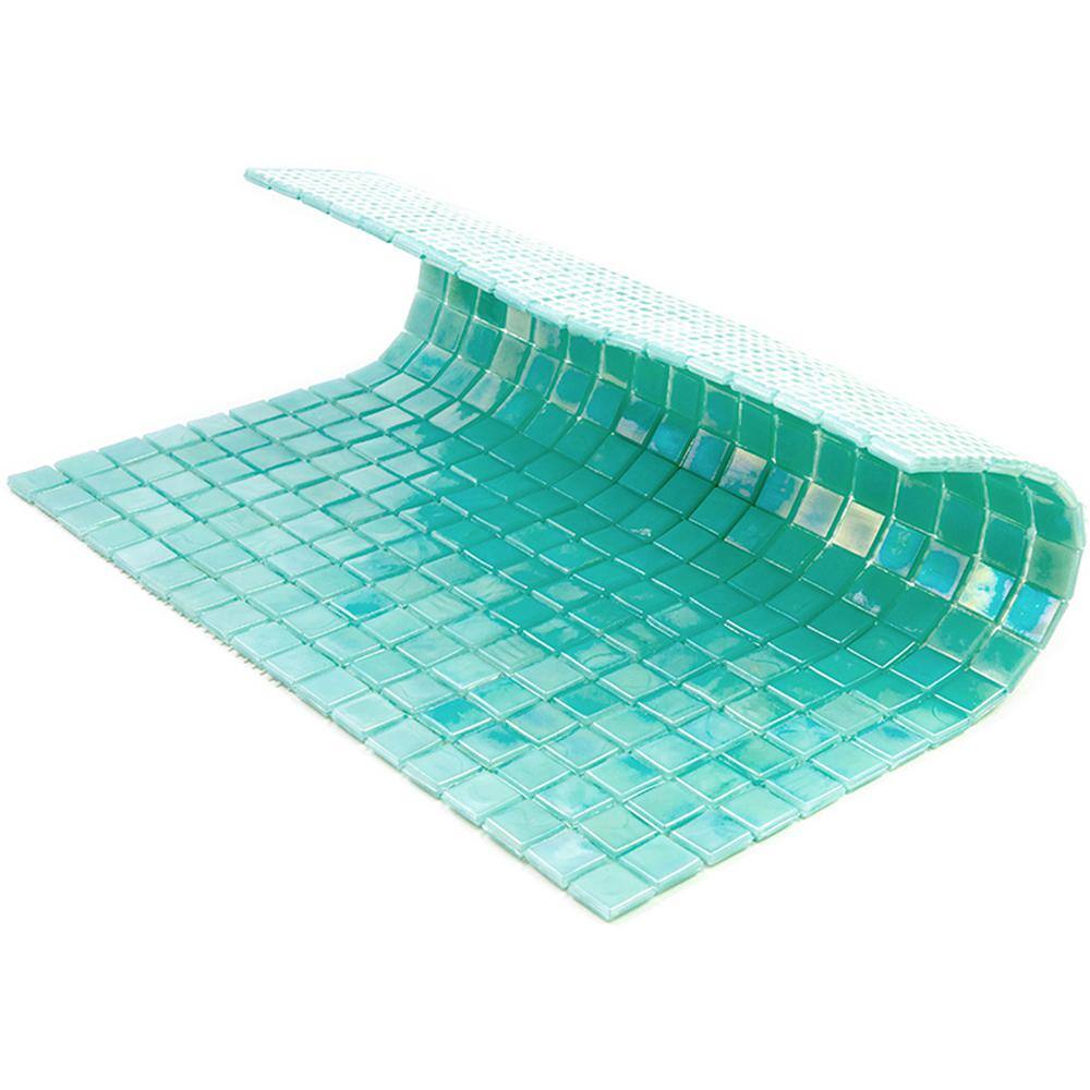 Winter Green Glossy Glass Mosaic Tile for Kitchen and Bathroom