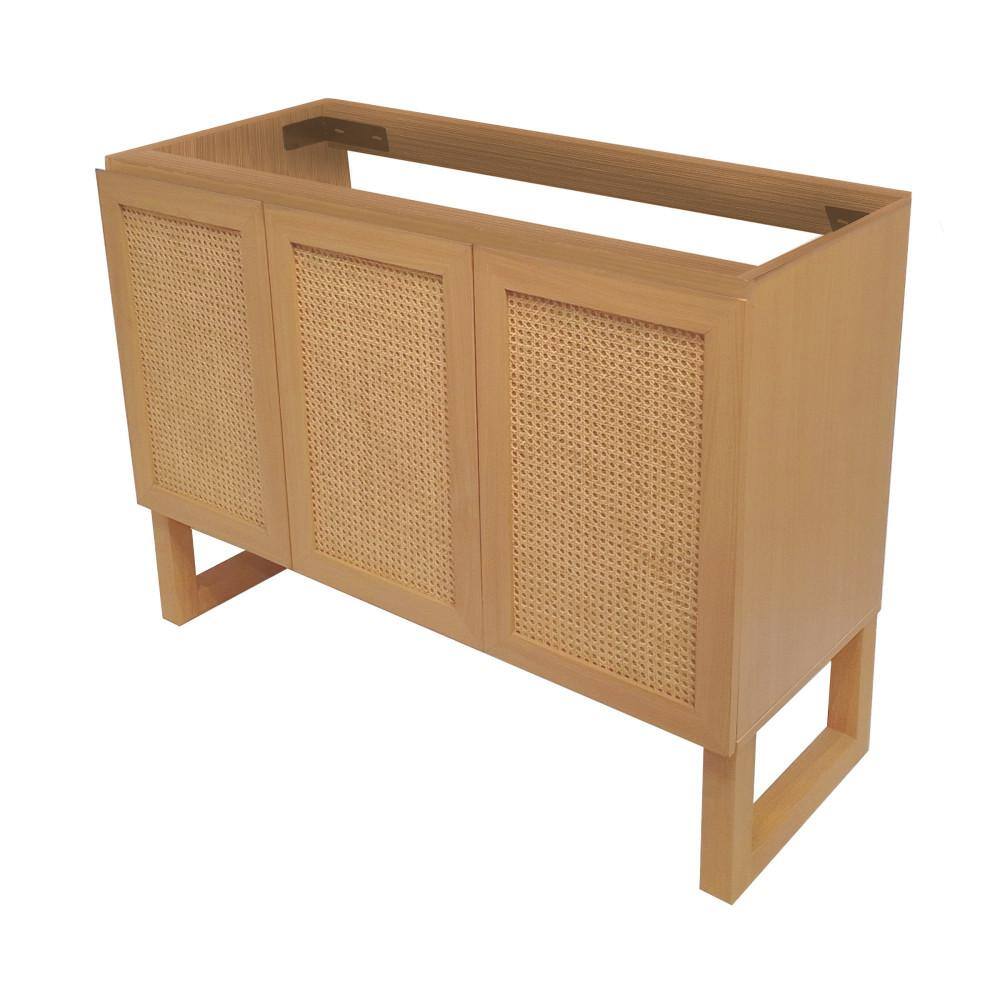 Arles 48" Natural Oak and Cane Bathroom Vanity