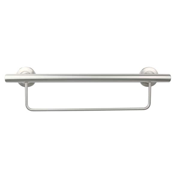 24” Designer Newport Wall Mount Bathroom Shower Grab Bar with Towel Bar, Satin Finish