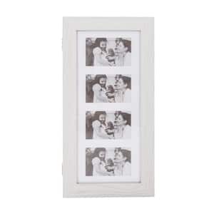 PVC Wood Grain Photo Storage Damp Proof White Jewelry Armoires Mirror Cabinet 24 in. H x 12 in. W x 3.5 in. D