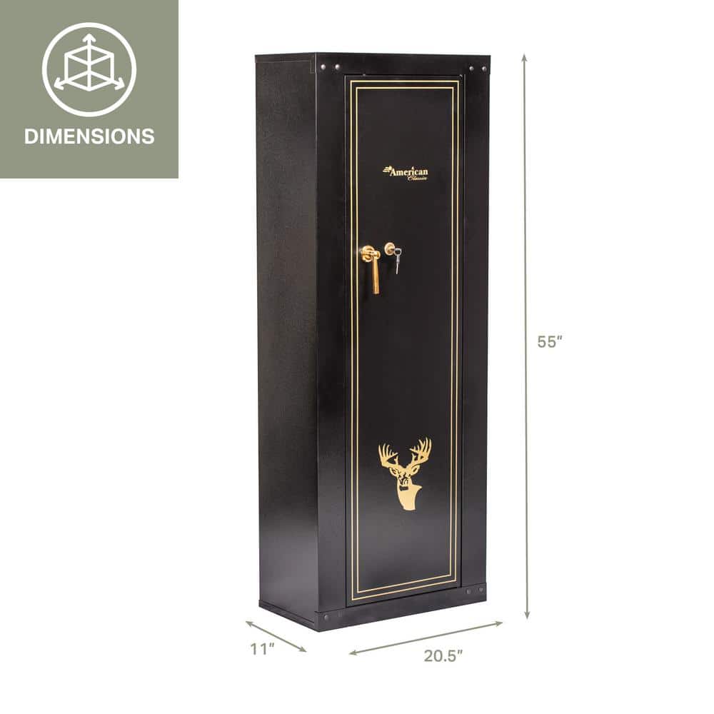 Black Steel 10-Gun Keyed Lockable Security Cabinet