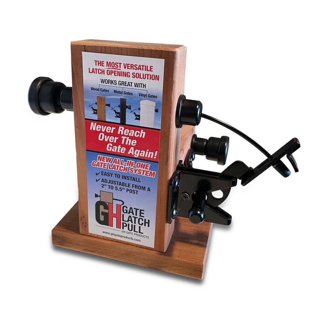 Black Adjustable Metal Gate Latch with Dual Sided Operation