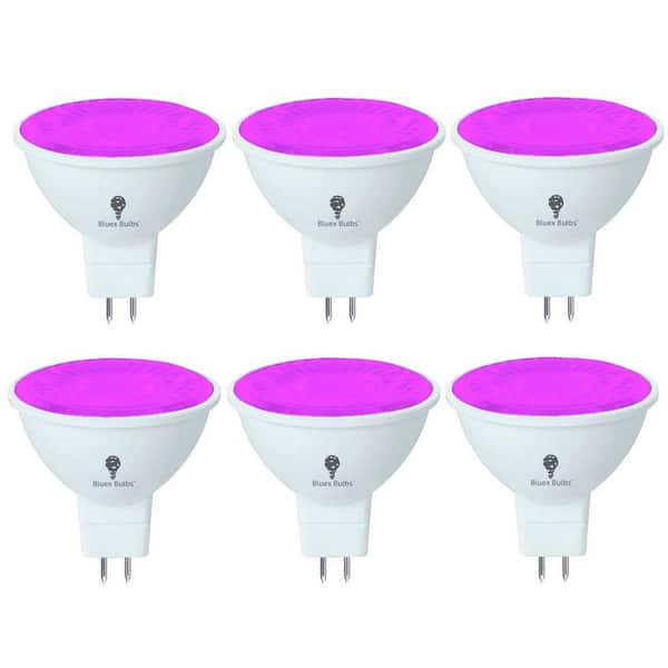 BLUEX BULBS 50-Watt Equivalent MR16 Decorative Indoor/Outdoor LED Light Bulb in Pink (6-Pack)