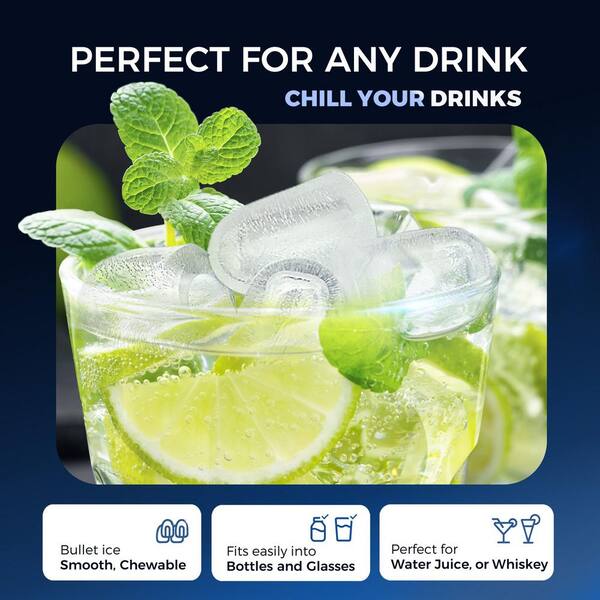 9.4 in. 26.5lb/24H Bullet Ice Countertop Portable Ice Maker in