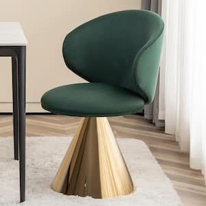 Apollo Green Fabric Swivel Chair with Metal Base