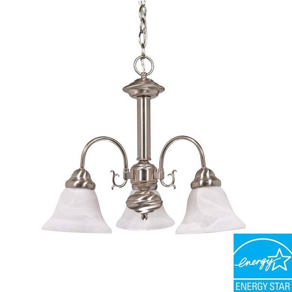 Green Matters 3-Light Brushed Nickel Hanging Chandelier