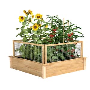 4 ft. x 4 ft. x 10.5 in. Original Cedar Raised Garden Bed with CritterGuard Fence System