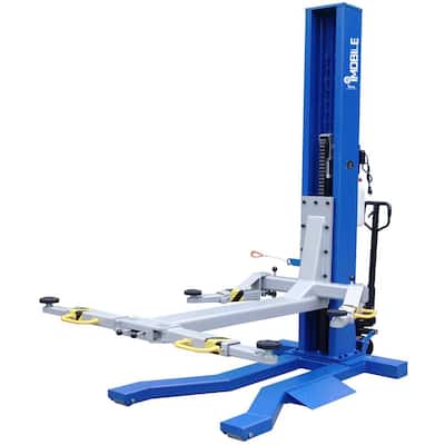 Mobile Single Column Lift 6,000 lbs. Capacity Heavy Duty Model With Stackable Extensions included