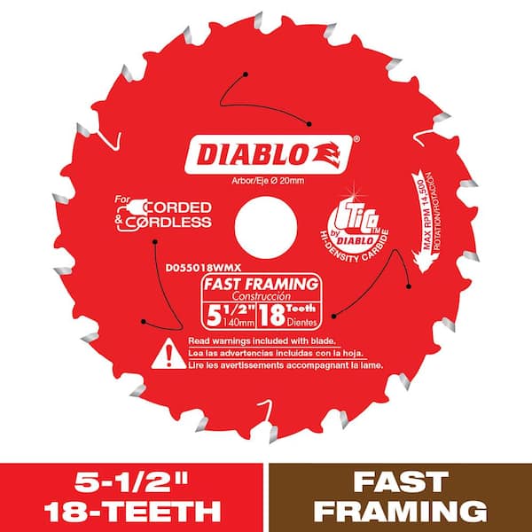 5-1/2 in. x 18-Tooth Fast Framing Saw Blade with Bushings 5-1/2 in. x 18-Tooth Fast Framing Saw Blade with Bushings