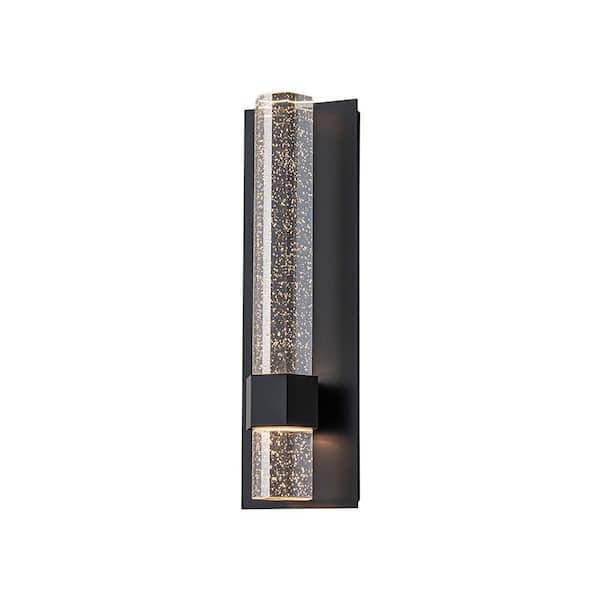 Eaves 1-Light 4.5 in.W Matte Black Integrated LED Hardwired Indoor Wall Light Lantern Sconce Up and Down Lighting