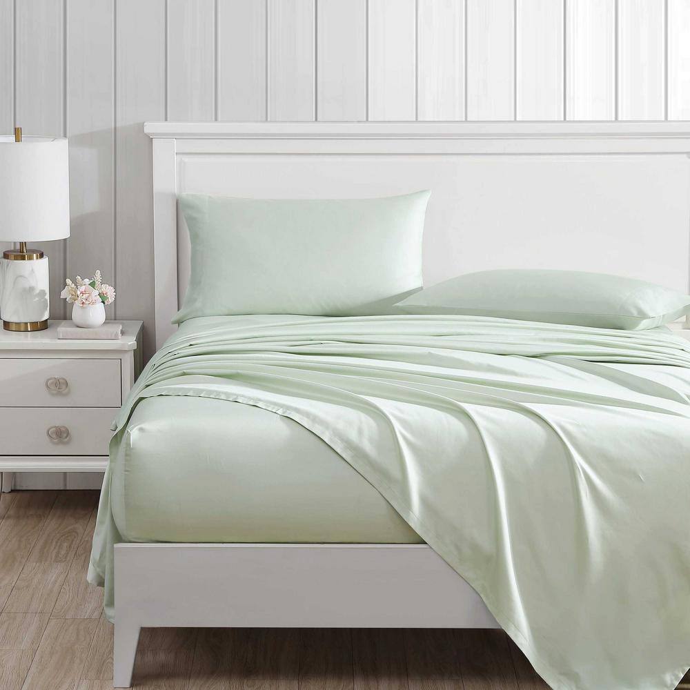 Mint Green Cotton Polyester Queen Deep Pocket Sheet Set