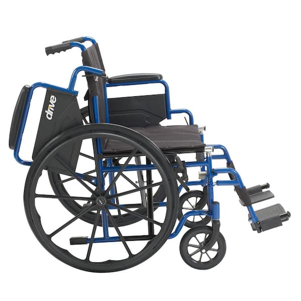 Blue Streak Wheelchair 20 Seat Flip Back Arms Swing Away Drive Medica