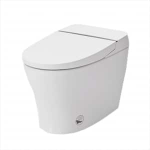 12 in. Wall Hung Smart 1-Piece 1/1.28 GPF Dual Flush Elongated Toilet in White with Self-Cleaning Nozzle, Night Light