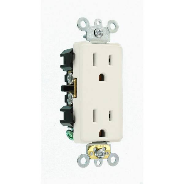 Isolated Ground Hospital Grade Decora Plus Duplex Receptacle Ivory Leviton 16262-IGI 15 Amp Straight Blade 125 Volt Isolated Ground Hospital Grade Decora Plus Duplex Receptacle Ivory Leviton 16262-IGI 15 Amp Straight Blade 125 Volt
