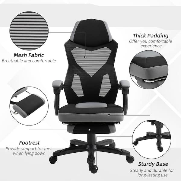 HForesty Home Office Chair - Executive Office Chair Adjustable Computer  Desk Chair with Lumbar Support, Padded Armrest, Comfy Cushion Seat for  Work, Study 