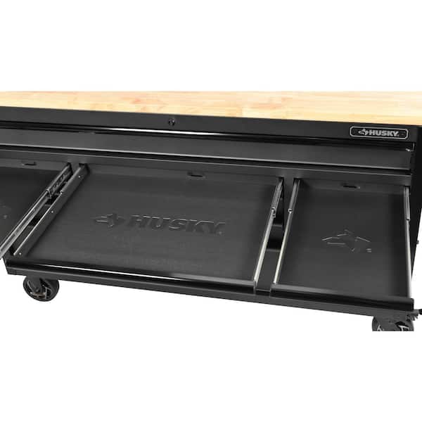 61 in. W x 23 in D Heavy Duty 15-Drawer Mobile Workbench with Mechanics Tool Set (290-Piece) in EVA in Matte Black