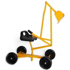 Metal Sand Digger Toy Crane with Wheels and Seat for Playset Sandbox