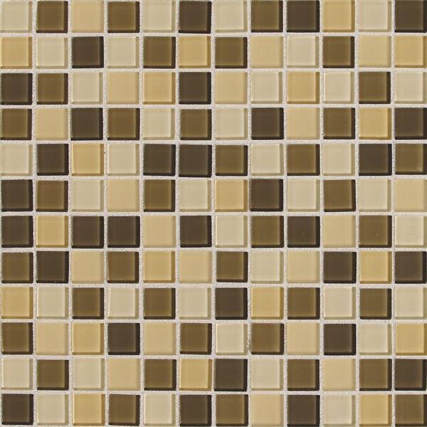 Daltile Illustrations Cream Blend 12 in. x 12 in. x 3 mm Glass Mesh-Mounted Mosaic Wall Tile