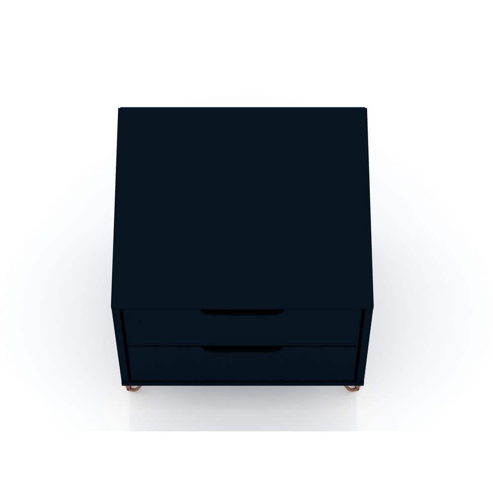 Tatiana Midnight Blue Mid-Century 2-Drawer Nightstand Set