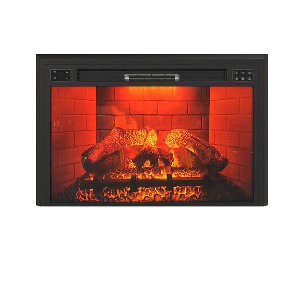 Boyel Living 35 Inch Wall Mounted Recessed Electric Fireplace in Black
