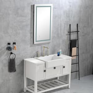 40 in. W x 24 in. H Rectangular Frameless Anti-Fog Wall Mount Bathroom Vanity Mirror with LED Lights in White