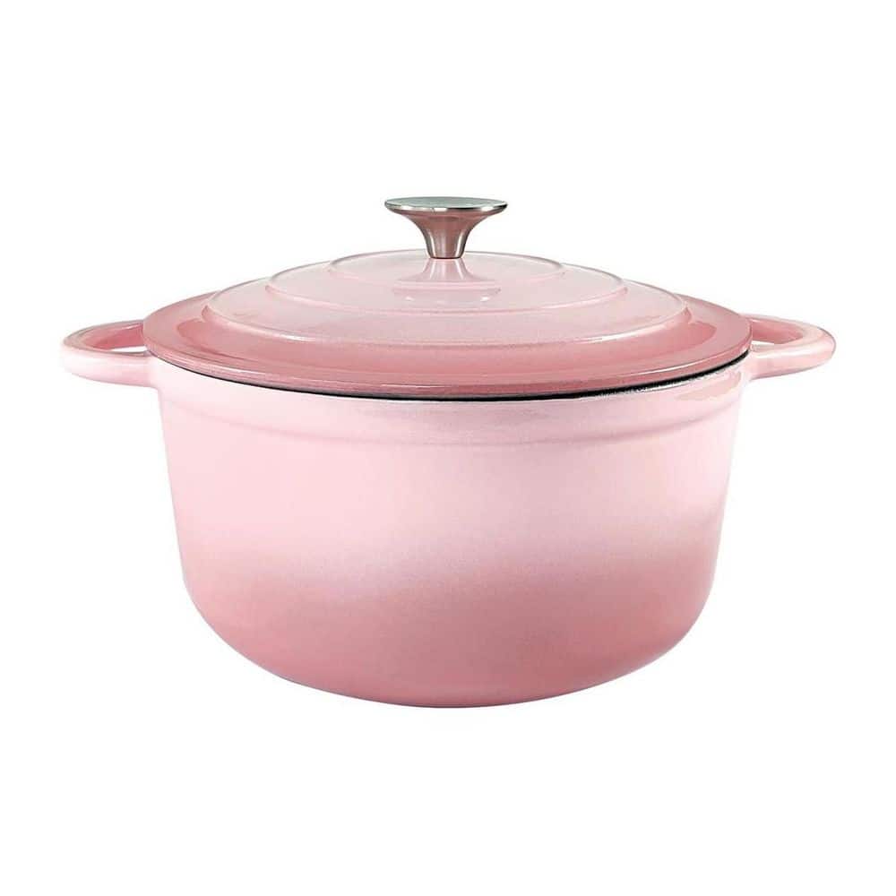 2-Piece Pink Enamel Cast Iron Dutch Oven Set Self-Circulating Lid Even Heat Cooktop Compatible Kitchen Pot price history on PriceWatchPro