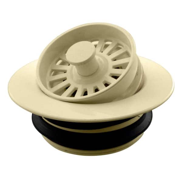 Universal Disposal Ring and Strainer Stopper in Almond