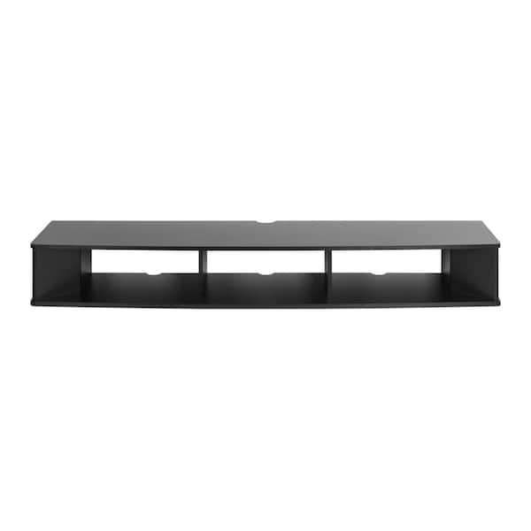 Prepac 70 in. Black Composite Floating TV Stand Fits TVs Up to 75 in. with Wall Mount Feature