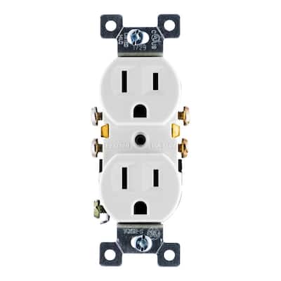 Grounding Duplex Receptacle with Fast Easy Pressure-Lock Wiring