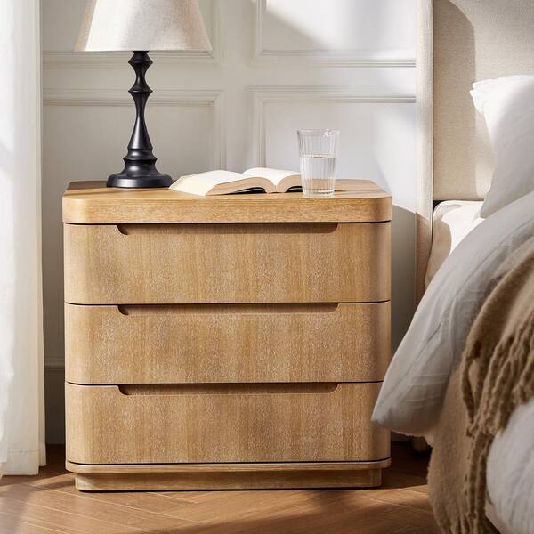 JAYDEN CREATION Romilda Seadrift Brown 3-Drawer 26.5 in. W