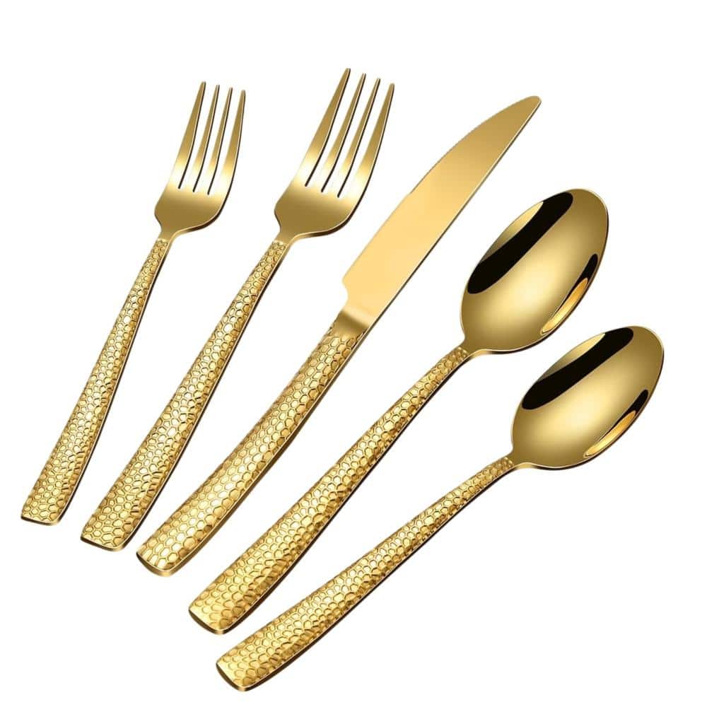 20-Piece Gold Stainless Steel Flatware Set Food-Grade Tableware (Service for 4) price history on PriceWatchPro