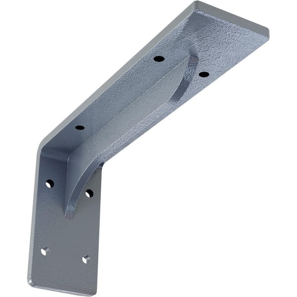 Ekena Millwork 2 in. x 4 1/4 in. x 8 in. Hammered Light Blue Embrey Steel Bracket