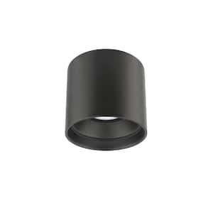 Downtown 1-Light Black LED Outdoor Flush Mount Light with and Selectable CCT