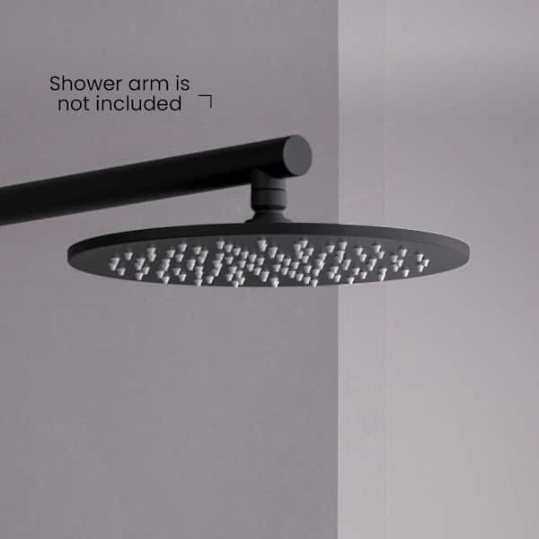 1-Spray Patterns with 1.75 GPM 10 in. Wall Mount Rain Fixed Shower Head with Corrosion Resistant in Matte Black