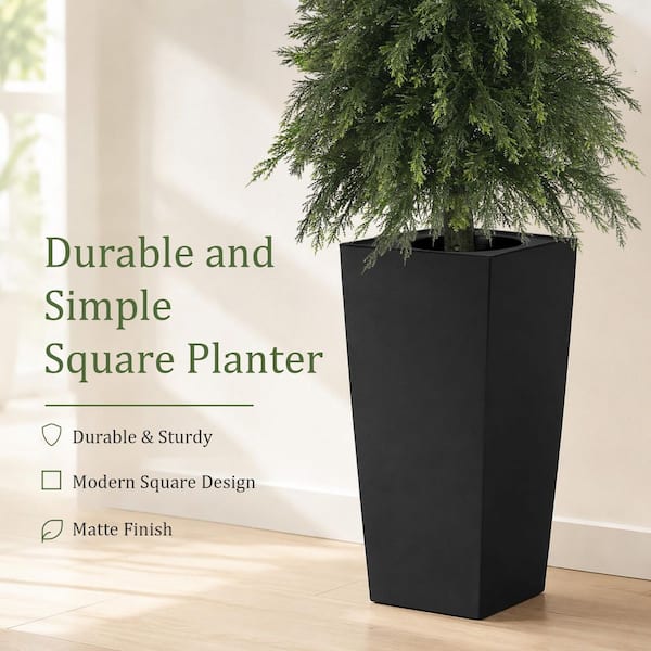 Vitalismo 4 ft. Artificial Cedar Tree with Black Square Planters