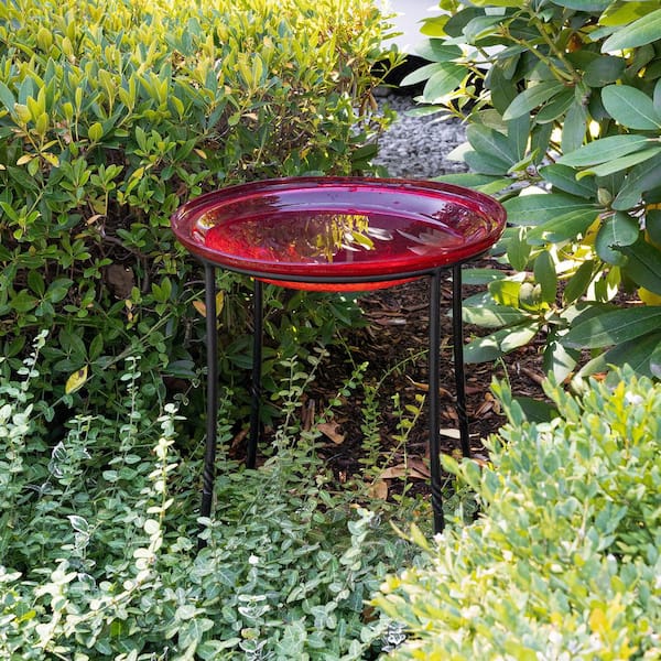 (18 in. H) Black Powder coated Finish Wrought Iron Indoor Outdoor Ring Plant Stand Patio Garden Accent