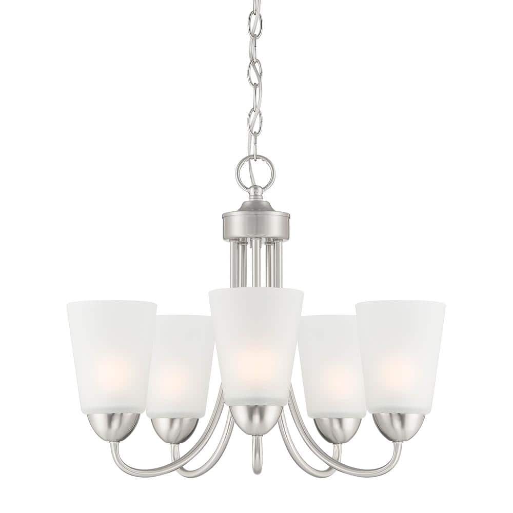 Malone 20" Brushed Nickel 5-Light Chandelier