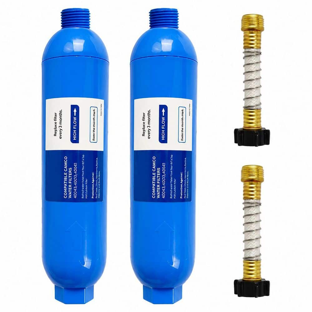 RV Universal Fit Inline Water Filter Accessory Drinking Water Filtration System Reduces Chlorine Sediment Odor 2 Pack price history on PriceWatchPro