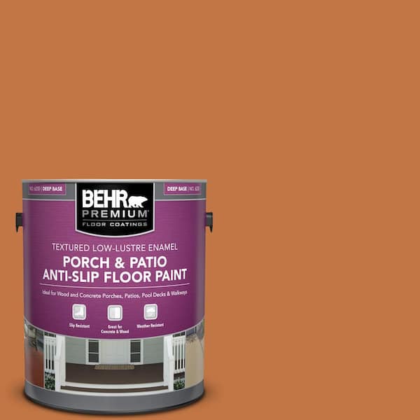 BEHR PREMIUM 1 gal. #PPU3-02 Marmalade Glaze Textured Low-Lustre Enamel Interior/Exterior Porch and Patio Anti-Slip Floor Paint