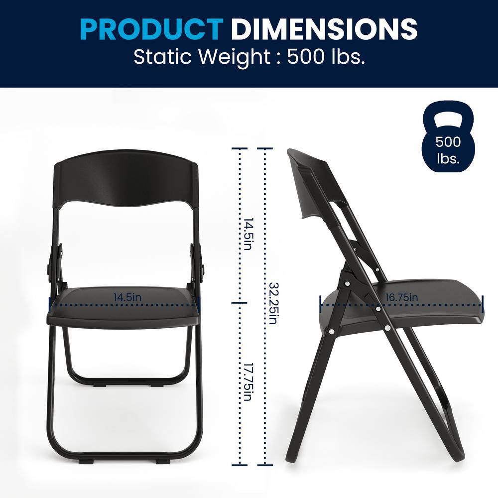 Hercules Series 32.25" Black Metal Armless Reception Chair