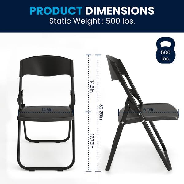 Flash Furniture HERCULES Series Black Plastic Seat Utility Banquet