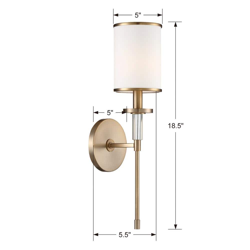 Hatfield 18.5" Vibrant Gold Wall Sconce with White Silk Shade