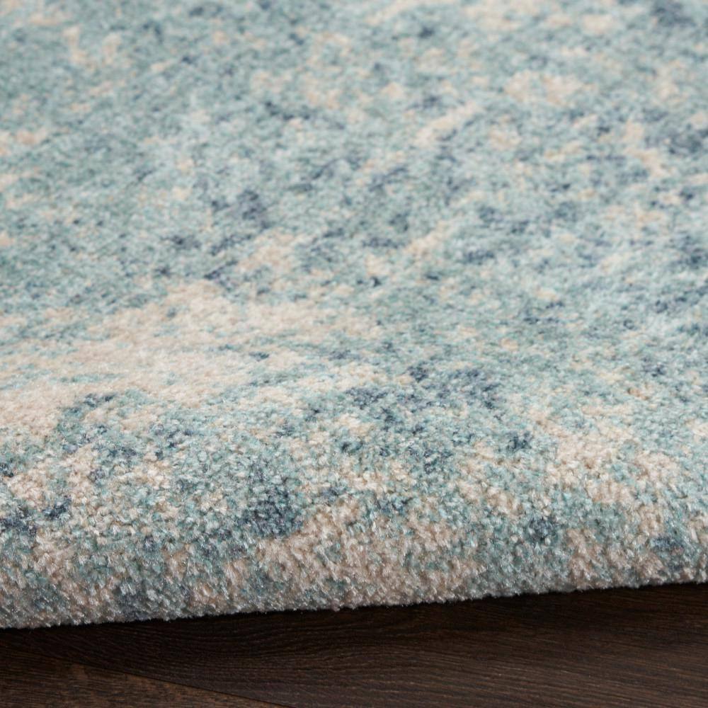 Astra Blue Ivory Flat Woven Synthetic Runner Rug 2'2" x 8'