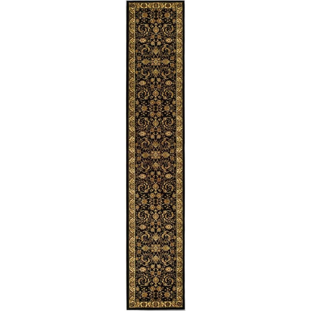 SAFAVIEH Lyndhurst Black/Ivory 2 ft. x 12 ft. Antique Floral Border ...