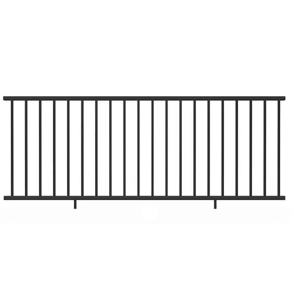Contemporary 42 in. H x 96 in. W Textured Black Aluminum Pre-Assembled Line Railing Kit